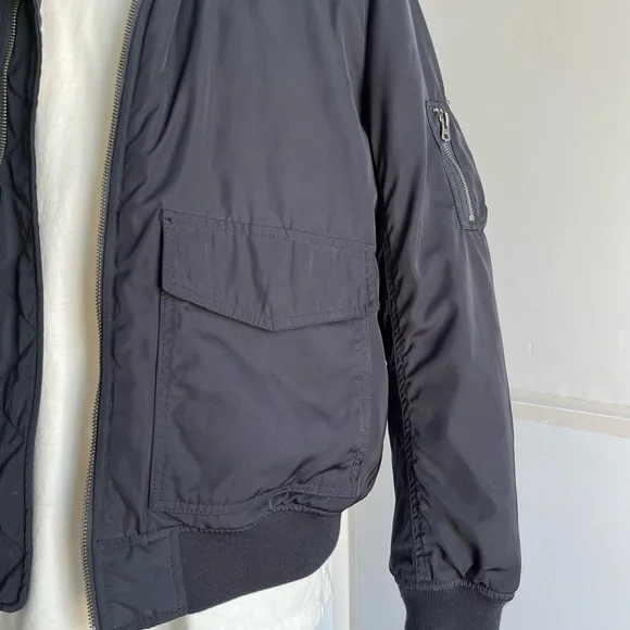 Gap men’s navy bomber jacket with sherpa collar - Picture 6 of 13